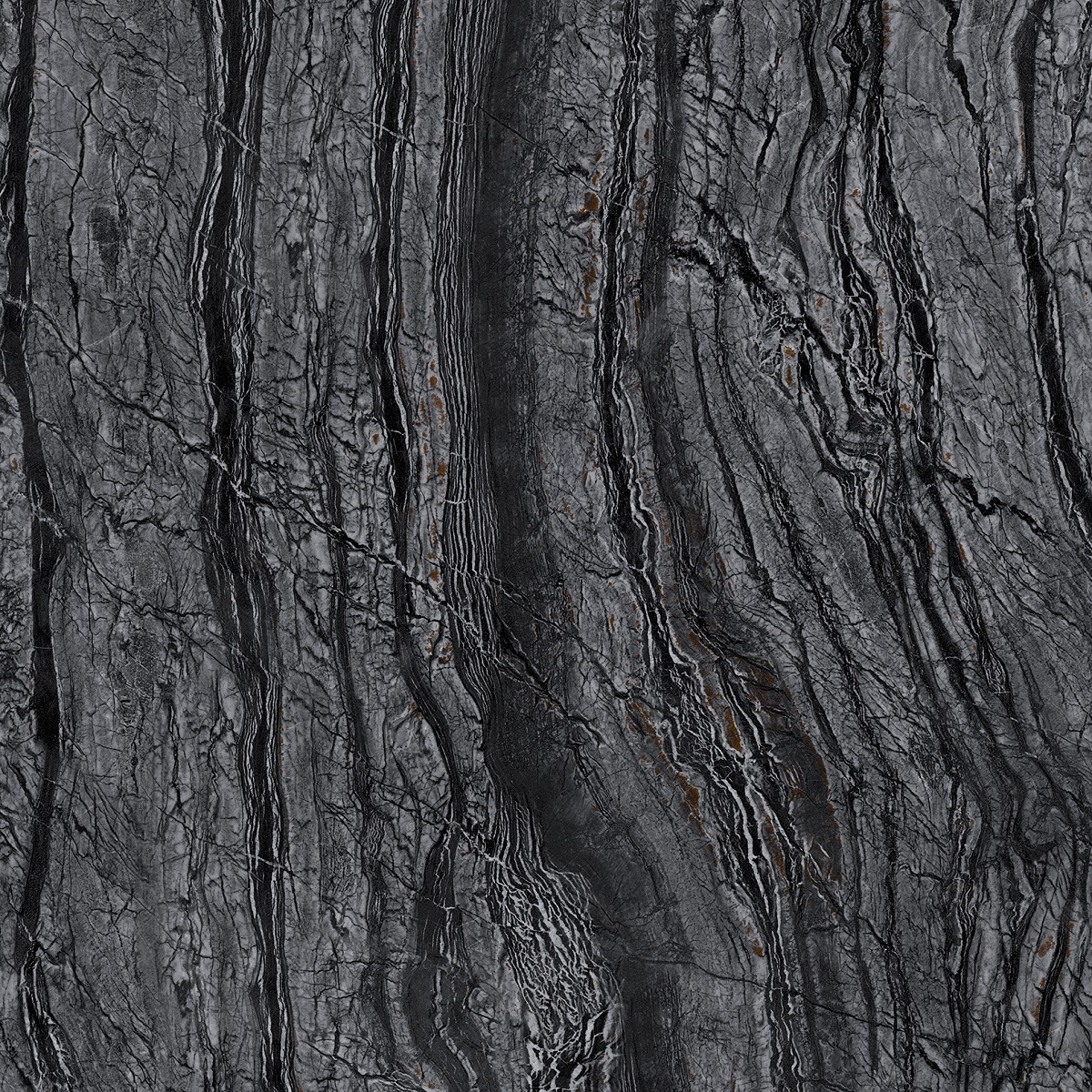 काले-भूरे रंग की चमकदार चीनी मिट्टी की टाइल