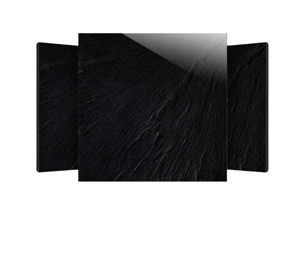 काली बनावट वाली मैट टाइलें