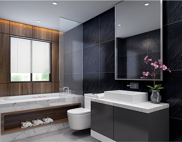 प्राचीन शैली की काली मैट टाइलें